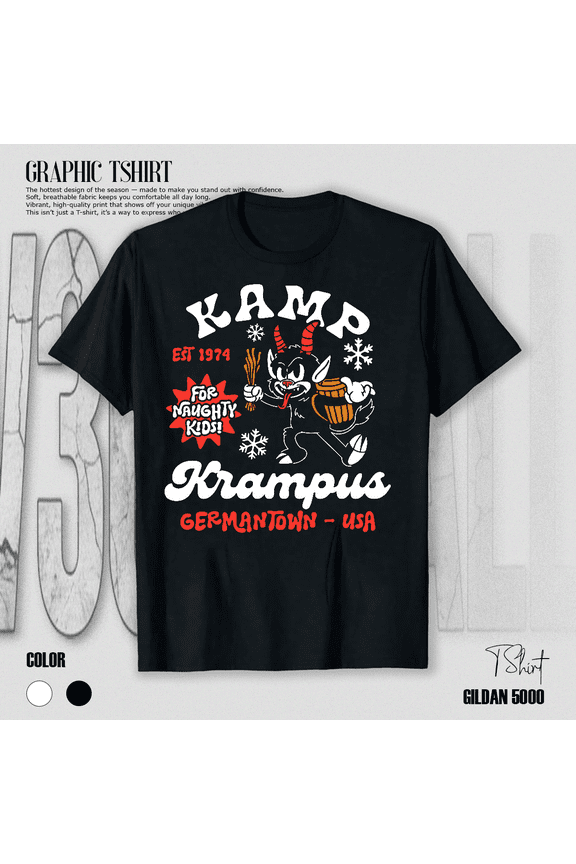 Kamp Mischief Demon Youth Funny Holiday Mischief Sarcastic Graphic Unisex T-Shirt V14972, up to Size 5XL