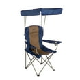 thumbnail image 1 of Kamp-Rite Folding Camp Chair with Shade Canopy and Cupholders, Navy/Tan, 1 of 13