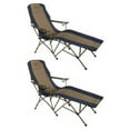 thumbnail image 1 of Kamp-Rite Folding Lounger Camp Chair w/Cupholders, Navy/Tan (2 Pack), 1 of 3
