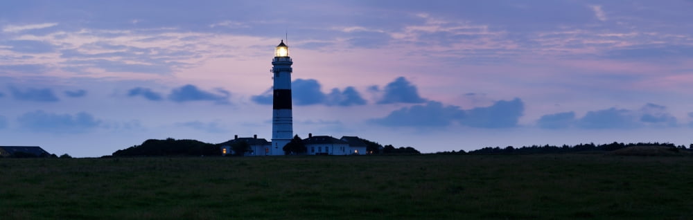 Kampen lighthouse at dusk Kampen Sylt Nordfriesland Schleswig-Holstein Germany Canvas Art - Panoramic Images (36 x 12)