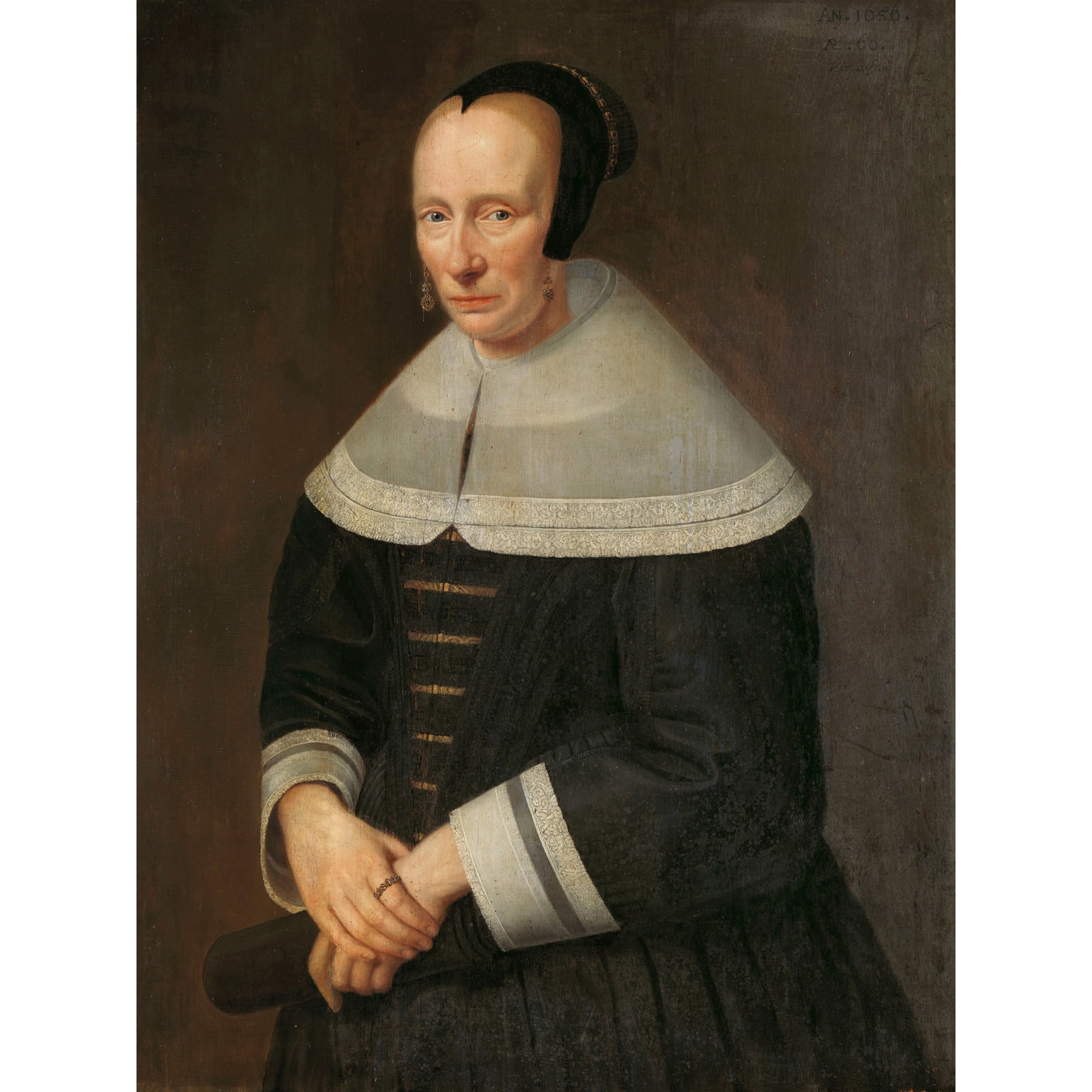 Franco-German 19th Century Oil on Canvas Portrait of a Lady in Giltwood Frame