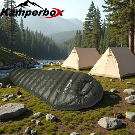 Kamperbox Heavy Winter Sleeping Bag - Extra Large Butt Bag Design, with Zipper Closure, -20 ° C Cold Environment Insulation, Total Weight 3.97LB, Thick, Camping Gear, Hiking Gear, Durable Structure