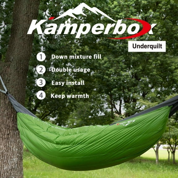 Kamperbox Outdoor Sleeping Bag Companion Mixed Filling Hammock Blanket Nylon Parachute Hammock for Outdoor Travel   Hiking Equipment Waterproof And Warm