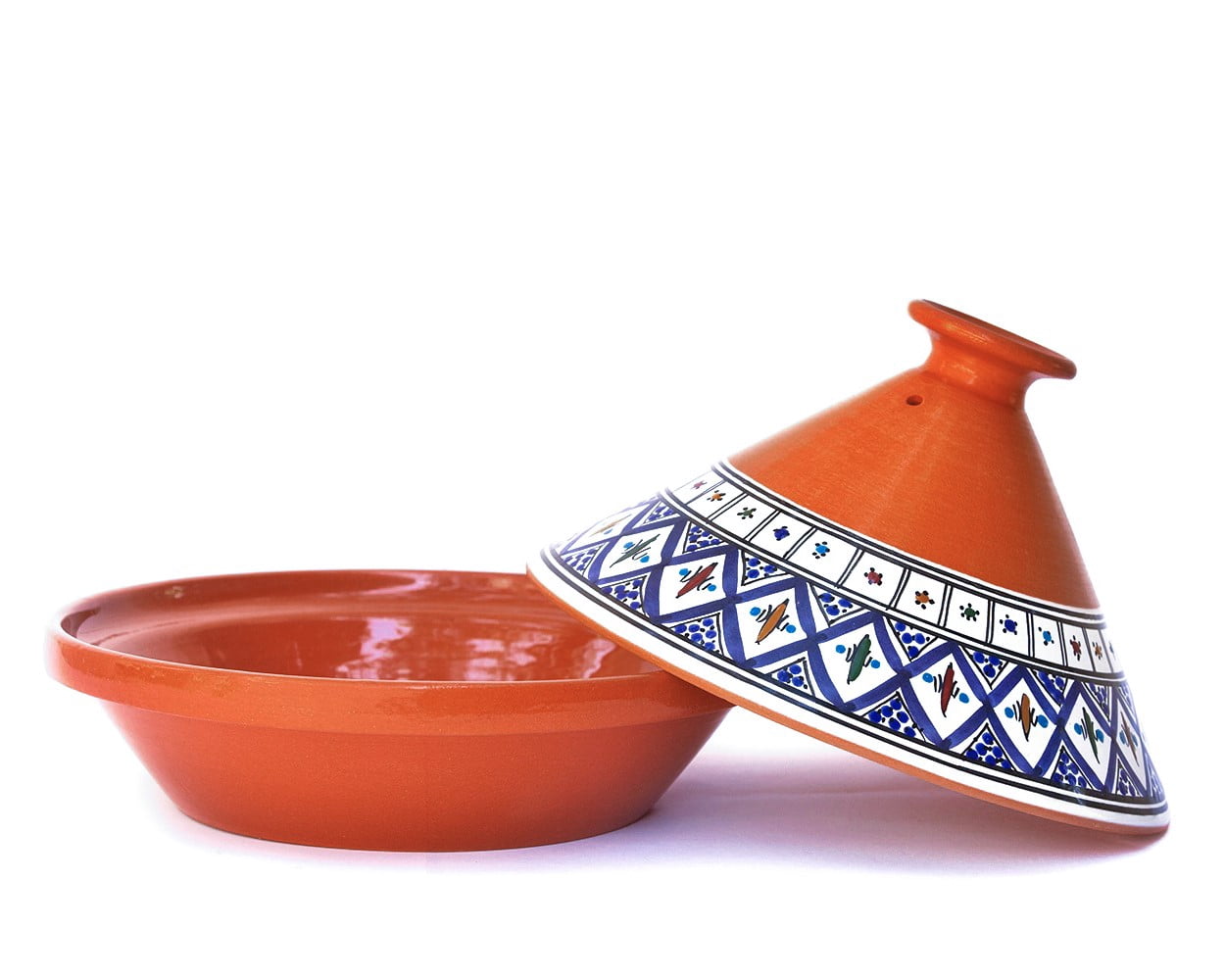 Kamsah Hand Made and Hand Painted Tagine Pot Moroccan Ceramic Pots