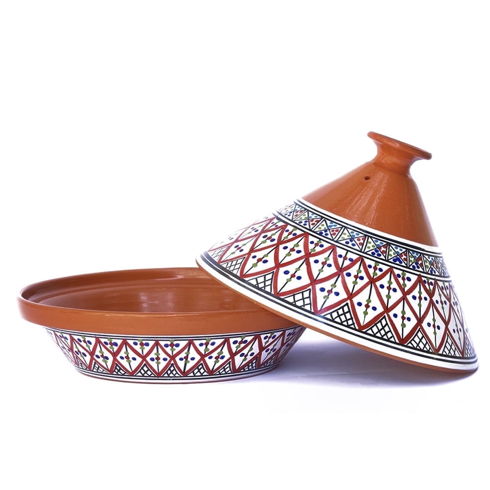 Large Red Handcrafted Ceramic Tagine Pot
