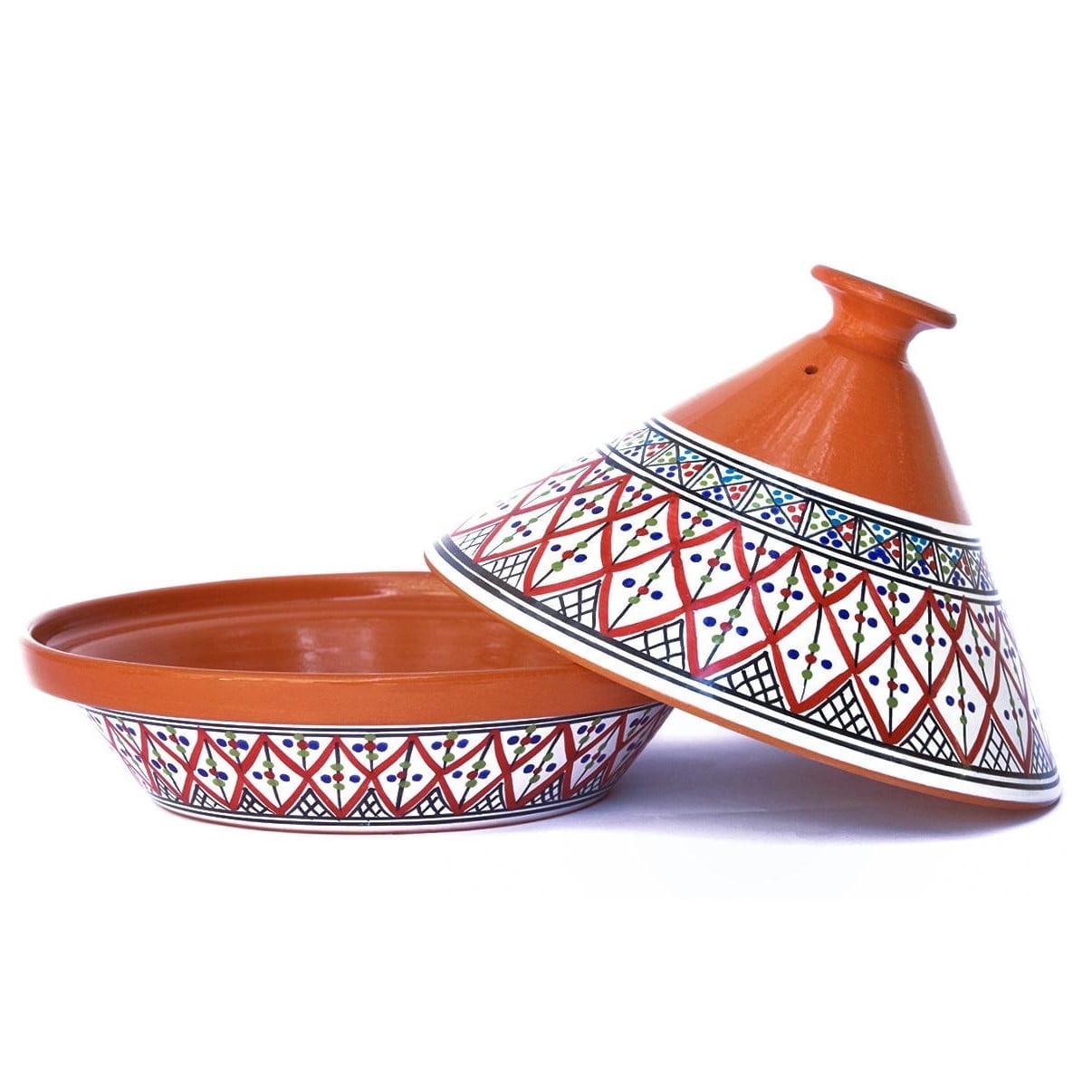 Large Red Handcrafted Ceramic Tagine Pot
