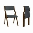 thumbnail image 1 of Kamsly Upholstered Folding Chairs Set of 2, Kitchen Dining-chair w/Solid Wood Frame, Portable Activity Neeting Chair,No Assembly Needed, Easy Carry and Storage,Walnut+Grey2, 1 of 8