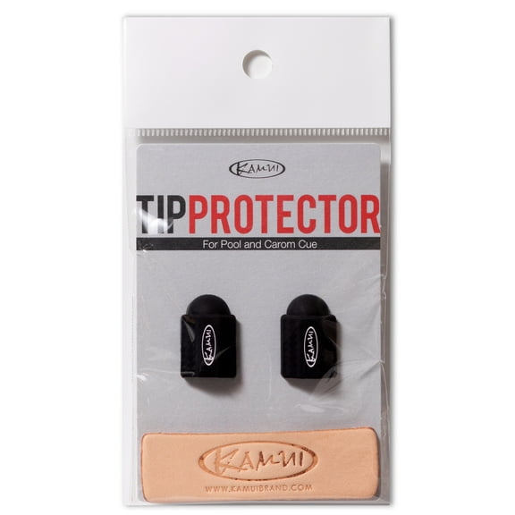 Kamui Billiard Cue Tip Protector Black 2-pack + Kamui Leather Burnisher