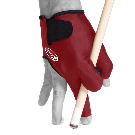 Kamui Billiard Glove Red – Large - Pool Cue Glove for Right Hand, Quick-Dry Fabric, Anti-Slip Palm, Open Fingers, Short Cuff