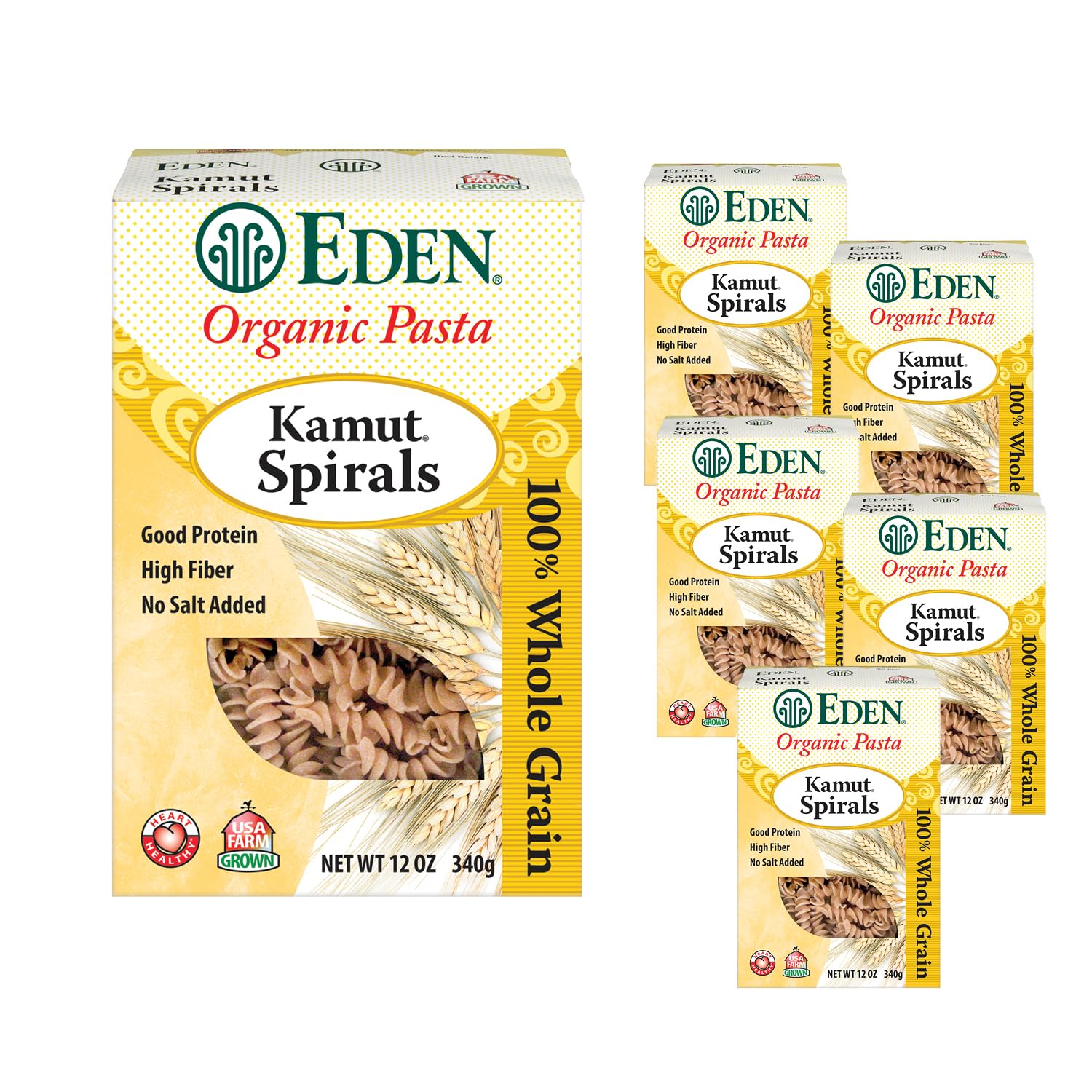 Kamut Spirals, Organic, 100 Whole Grain, 12Ounce (Pack of 6