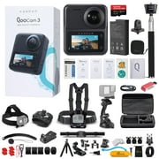 كاميرا عمل KanDao QooCam 3 360 + بطاقة Extreme Pro 64 جيجابايت + 50IN1 Action Kit