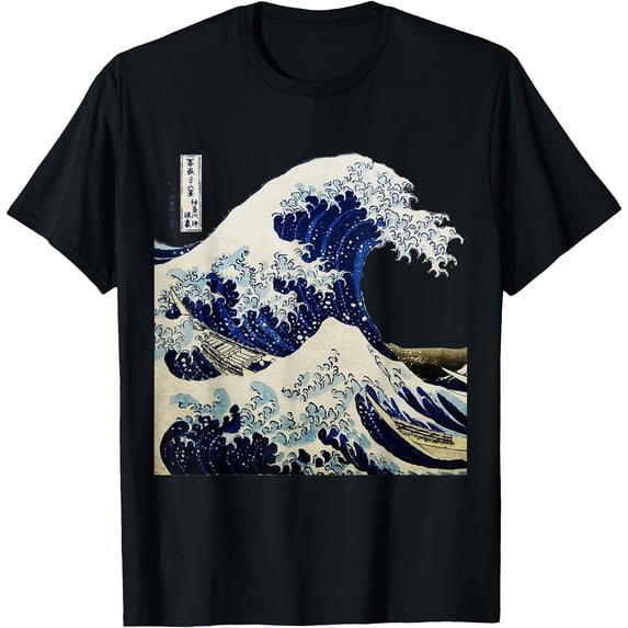 Kanagawa Japanese The great wave T-Shirt,Forest Green Color,Size 2XL