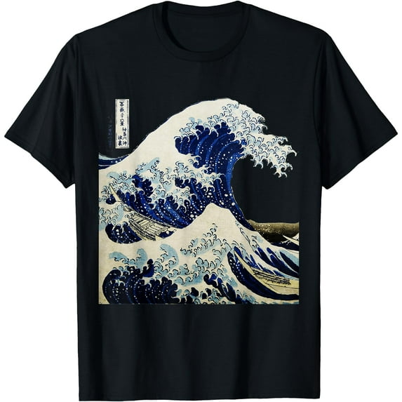 Kanagawa Japanese The great wave T-Shirt,Irish Green Color,Size 5XL