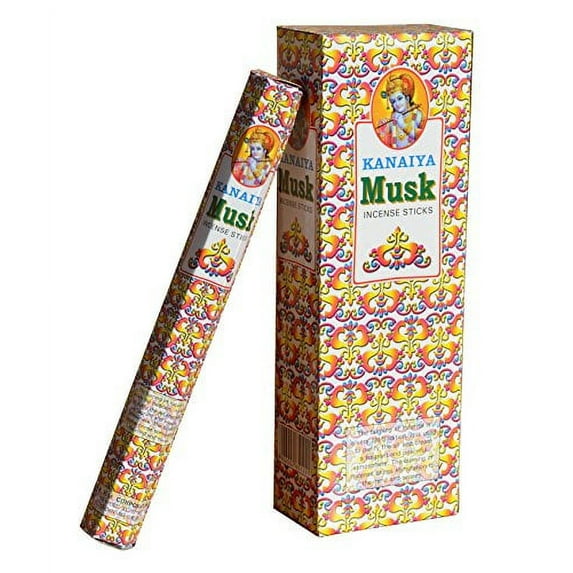Kanaiya Musk Incense Sticks from India - 120 Sticks - Made from Natural Scented Oil Brand