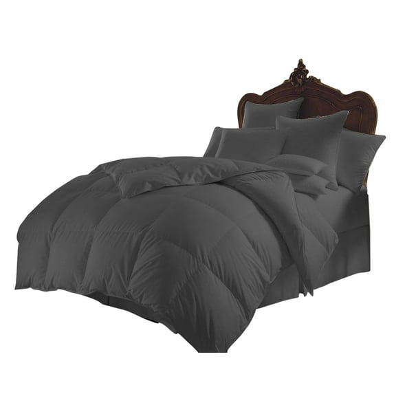 Kanak Bedding- 5pc Sheet Set with 300GSM Comforter Size-Cal King, 100% Cotton, 600 Thead Count, Colour Dark Grey