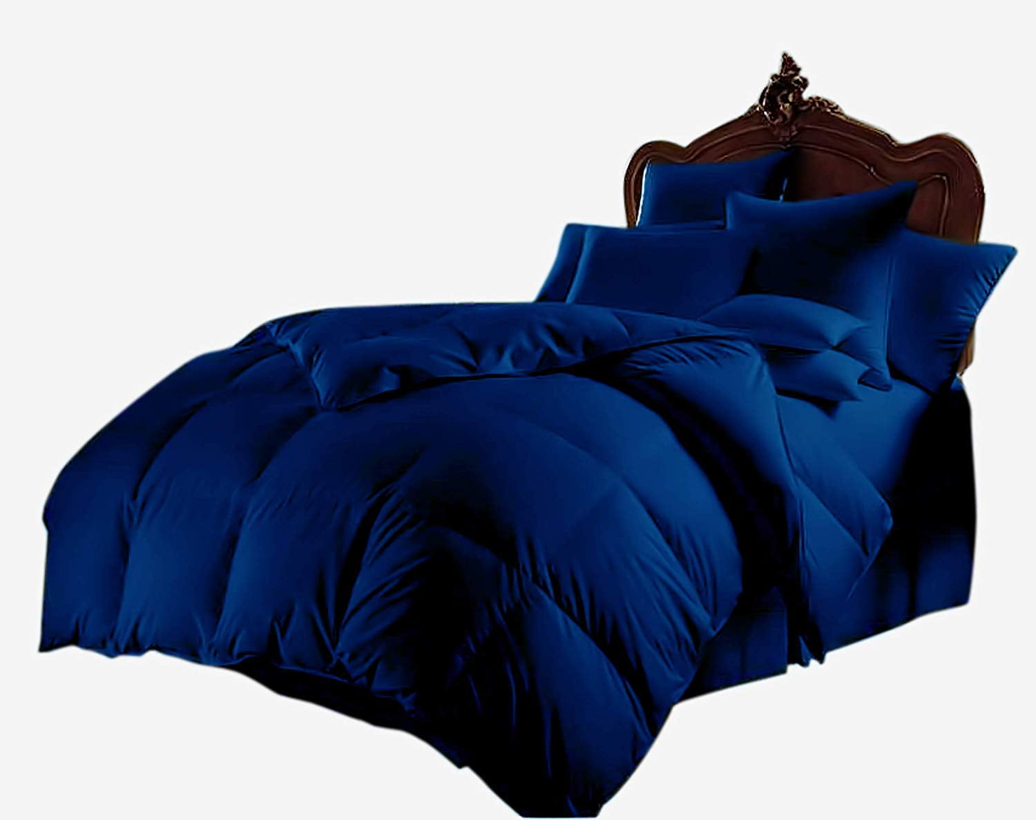 Kanak Bedding- 5pc Sheet Set with 300GSM Comforter Size-Cal King, 100% Cotton, 600 Thead Count,Colour Royal Blue