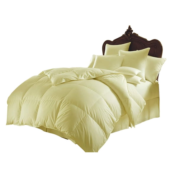 Kanak Bedding- 5pc Sheet Set with 300GSM Comforter Size-Over Size, 100% Cotton, 600 Thead Count, Colour Yellow