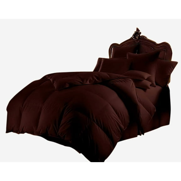 Kanak Bedding- 5pc Sheet Set with 300GSM Comforter Size-Queen, 100% Cotton, 600 Thead Count, Colour Chocolate