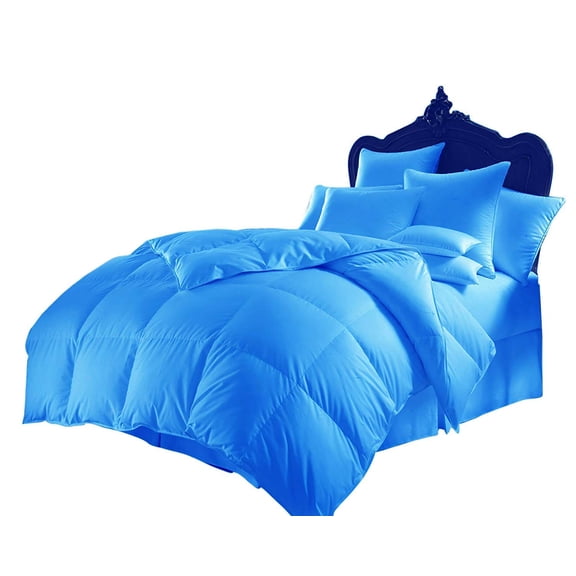 Kanak Bedding- 5pc Sheet Set with 300GSM Comforter Size-Twin XL, 100% Cotton, 600 Thead Count, Colour Turquoise Blue