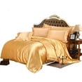 thumbnail image 1 of Kanak Bedding 7 Piece All Season - Satin Comforter Set (Comforter + Flat Sheet + Fitted Sheet 19'' + 4 Pillowcases) 600 GSM Comforter Sheet Set Wrinkle Fade Free for All Seasons(Full XL Size,Gold), 1 of 3