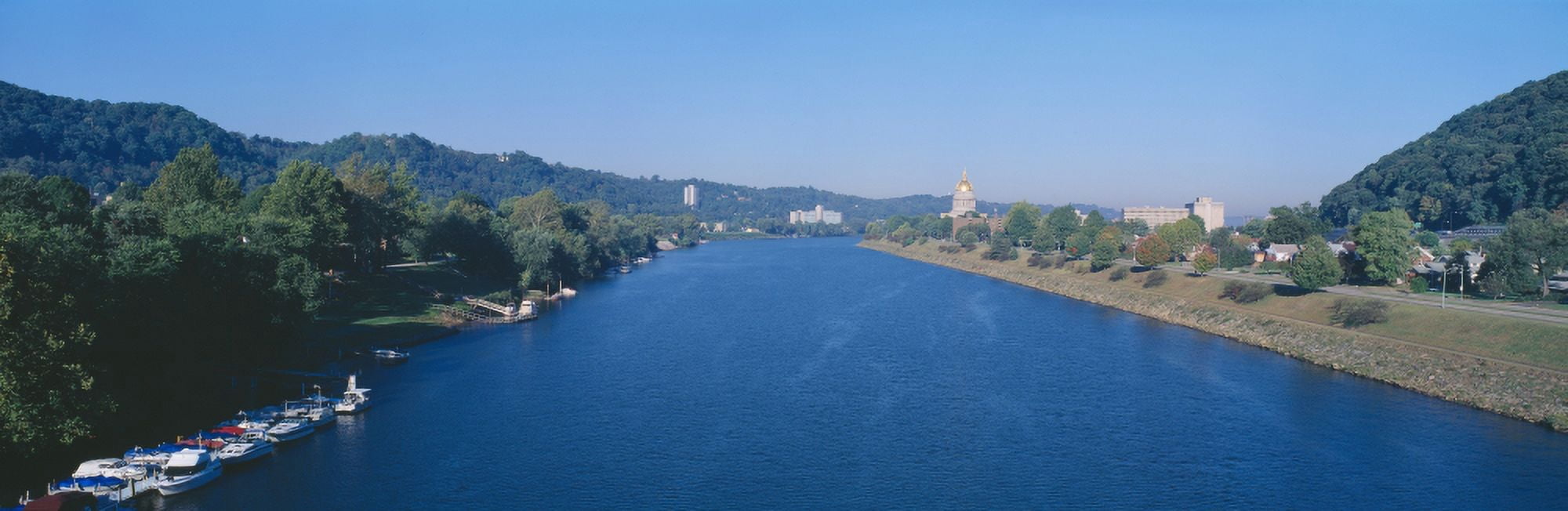 Kanawha River Charleston West Virginia Canvas Art - Panoramic Images (27 x 9)