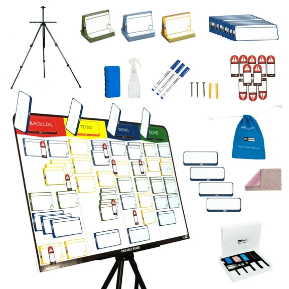Kanban Board Set, Scrum Magnetic Boards Set with Magnetic Cards by pmxboard