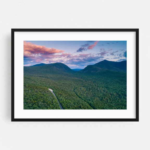Kancamagus Highway 02 - New Hampshire Photography Nature Forest Landscape Mountain Scenic Sunset Black Framed Wall Art Print 20 x 30 inches