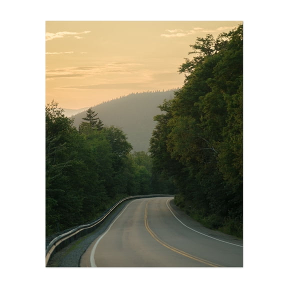 Kancamagus Highway Sunset - Lincoln New Hampshire Photography Nature Landscape Forest Mountain Scenic Sunset Unframed Wall Art Print 9 x 12 inches