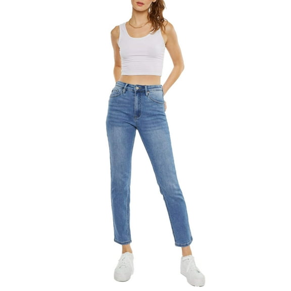 Kancan - Adaline High-Rise Slim Straight Jeans in Ultra-Soft Stretch Denim (28.5" Inseam) - ESSENTIAL, KC11252