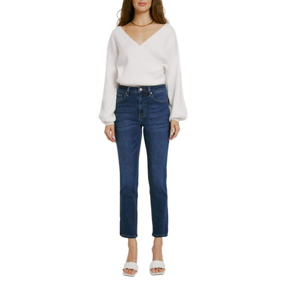 Kancan - Adaline High-Rise Slim Straight Jeans in Ultra-Soft Stretch Denim (28.5" Inseam) - ESSENTIAL, KC11252