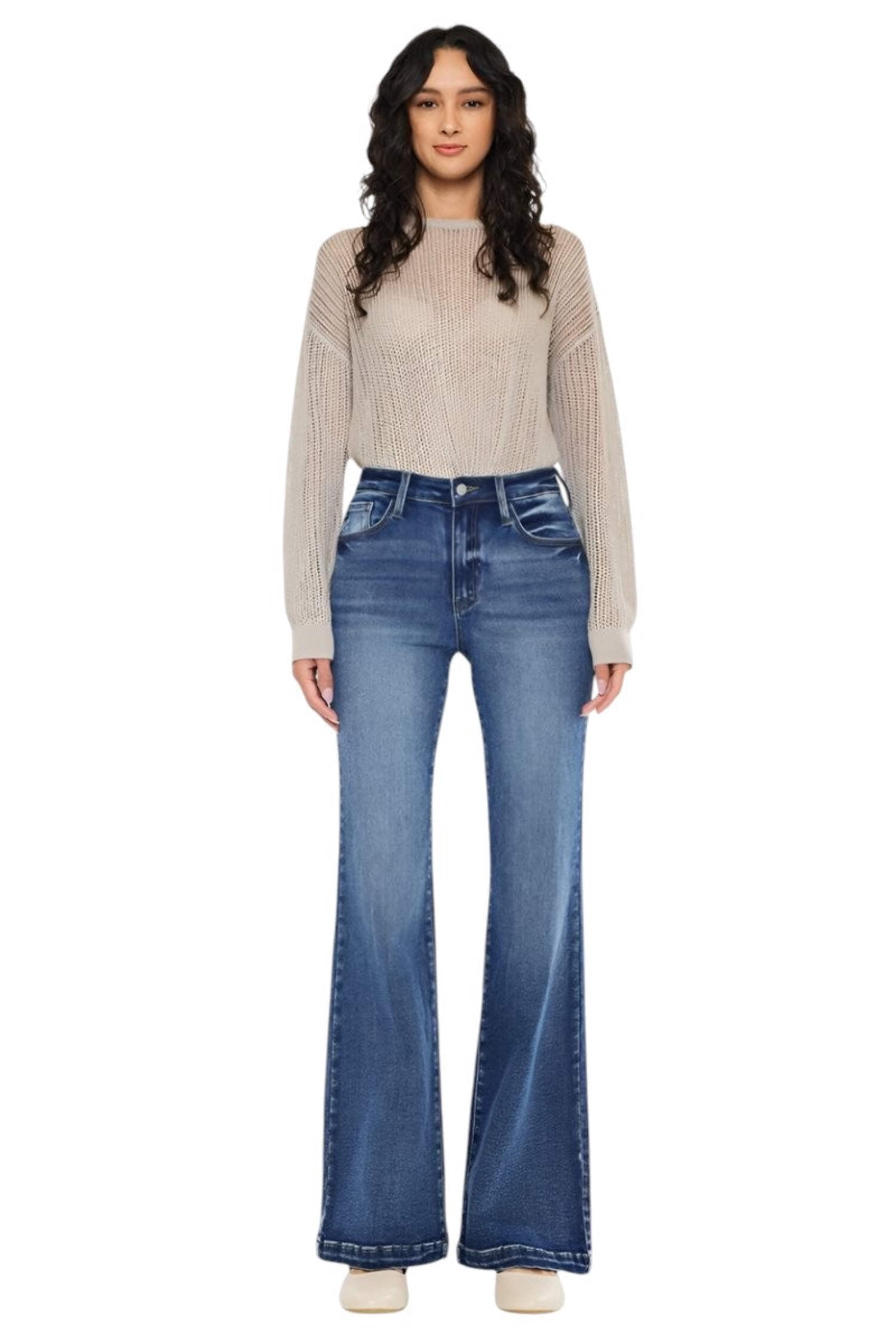 Kancan - Avonlea High-Rise Wide Flare Jeans (32" Inseam) - KC20024