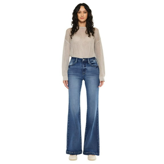 Kancan - Avonlea High-Rise Wide Flare Jeans in Buttery Soft Stretch Denim (32" Inseam) - ESSENTIAL, KC20024