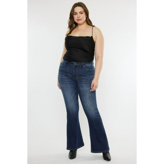Kancan Full Size Mid Rise Slim Flare Jeans
