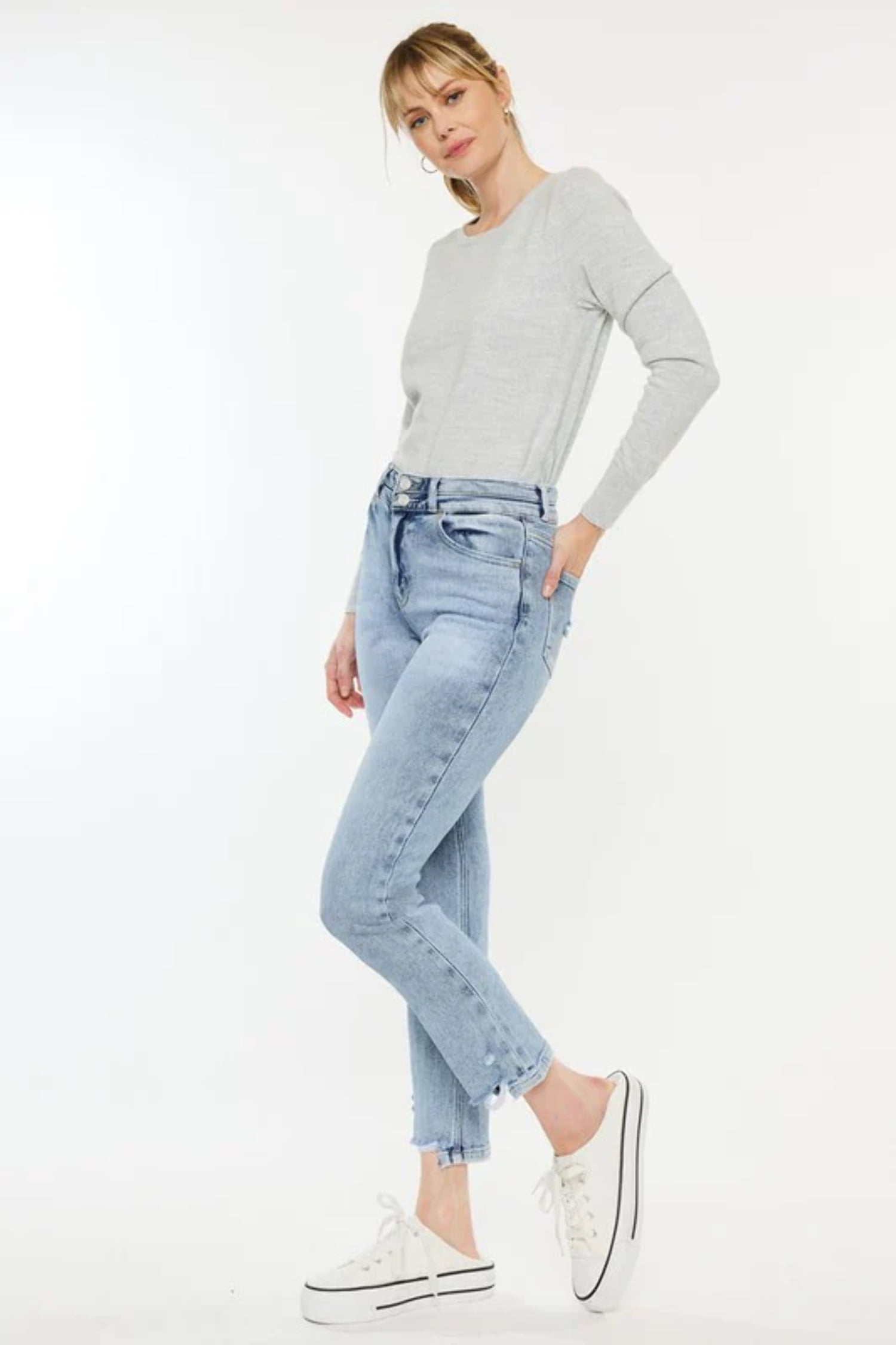 Kancan High Rise Slim Straight Jeans - Walmart.com