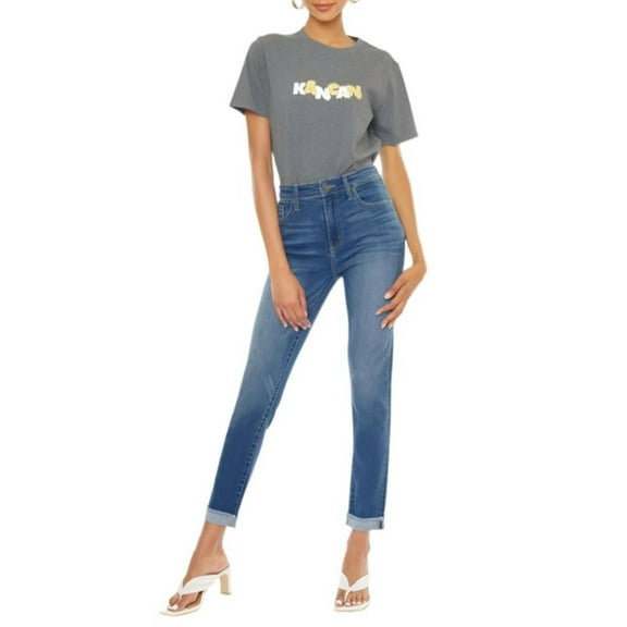 Kancan - High-Rise Straight Cigarette Jeans with 5-Button Fly (28" Inseam) - ESSENTIAL, KC20000