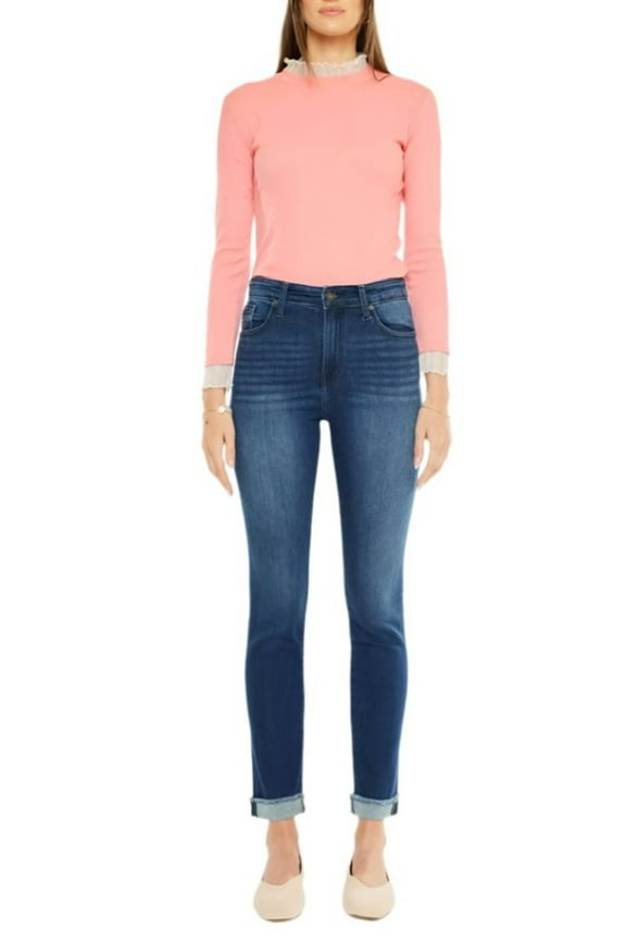 - High-Rise Straight Cigarette Jeans with 5-Button Fly (28" Inseam) - ESSENTIAL, KC20000