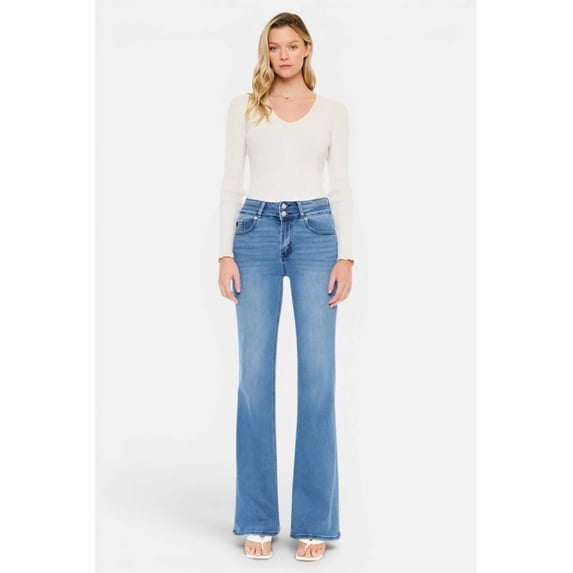 Kancan - Onyx Ultra High-Rise Holly Flare Jeans (34" Extra Long Inseam) - KC20020