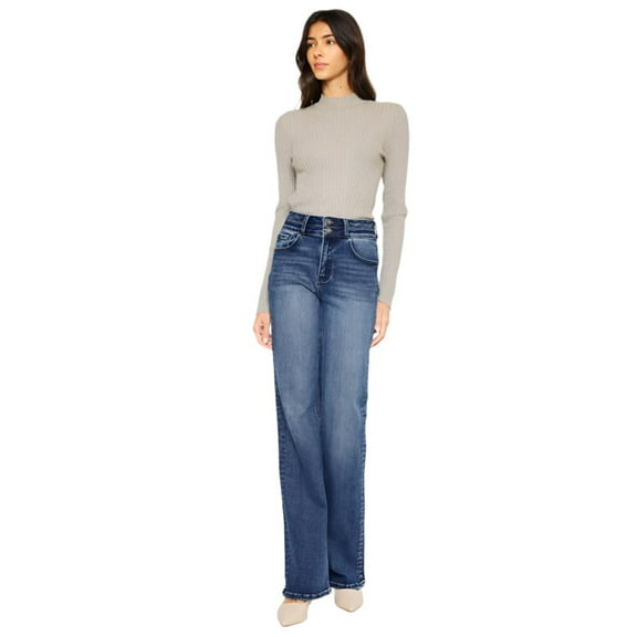 Kancan - Onyx Ultra High-Rise Holly Flare Jeans in Dark Wash (34" Inseam) - ESSENTIAL, KC20020