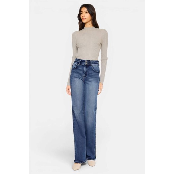 Kancan - Onyx Ultra High-Rise Holly Flare Jeans (34" Extra Long Inseam) - KC20020