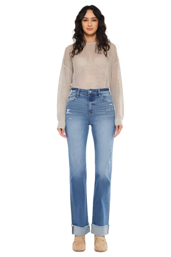 - Trini High-Rise Straight Jeans (30" Inseam) - KC20065M