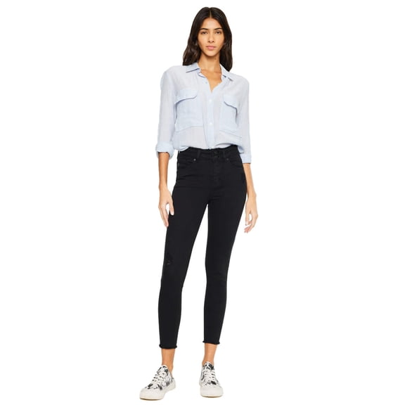 Kancan - Women's HIGH Waist Ankle Length Two Button Jeans - KC7317