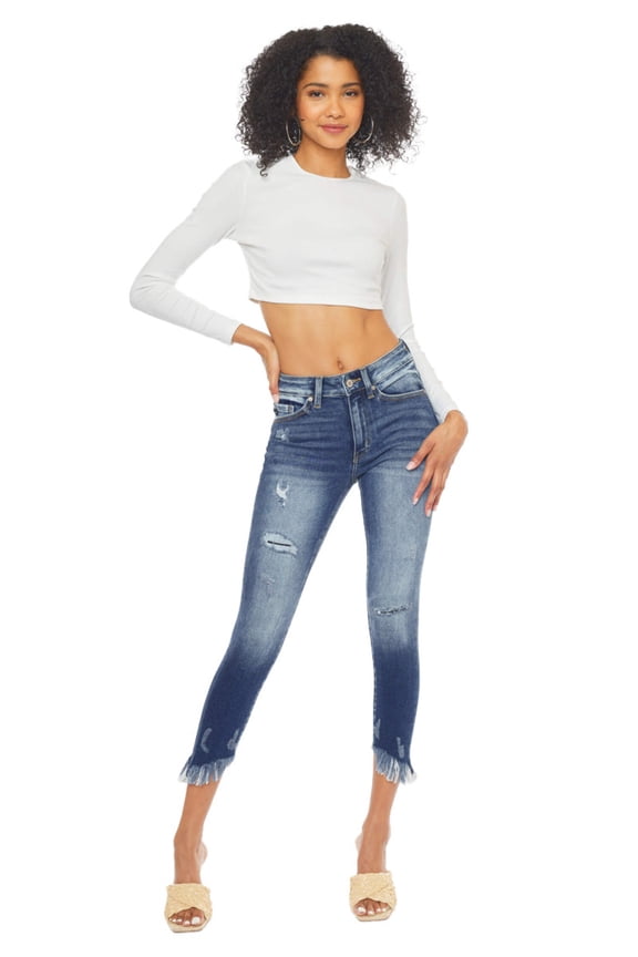 - Women's High Rise Ankle Skinny Jeans - kc9204d with kc8395