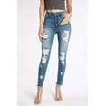 thumbnail image 1 of Kancan - Women's High Rise Button Fly Distressed Super Skinny Jeans - kc7310, 1 of 10