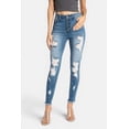 thumbnail image 1 of Kancan - Women's High Rise Button Fly Distressed Super Skinny Jeans - kc7310, 1 of 9