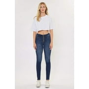 Kancan - Womens High Rise Curvy Button Fly Super Skinny Jeans - KC7114