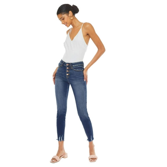 Kancan - Women's High Rise Distressed Super Skinny Jeans - kc9142d