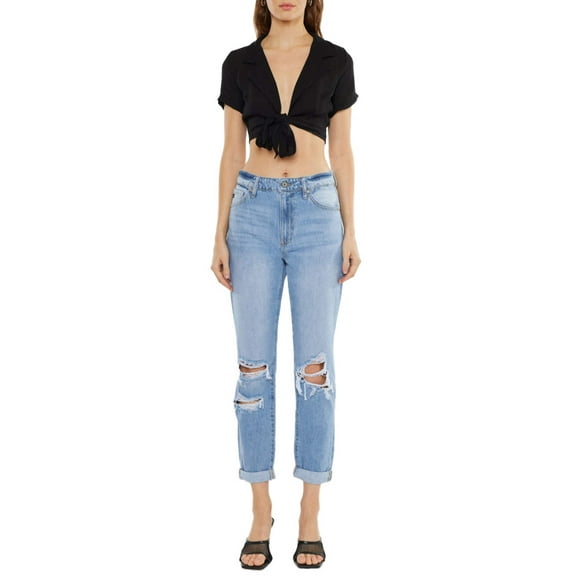 Kancan - Women's High Rise Mom Jeans - kc8579L