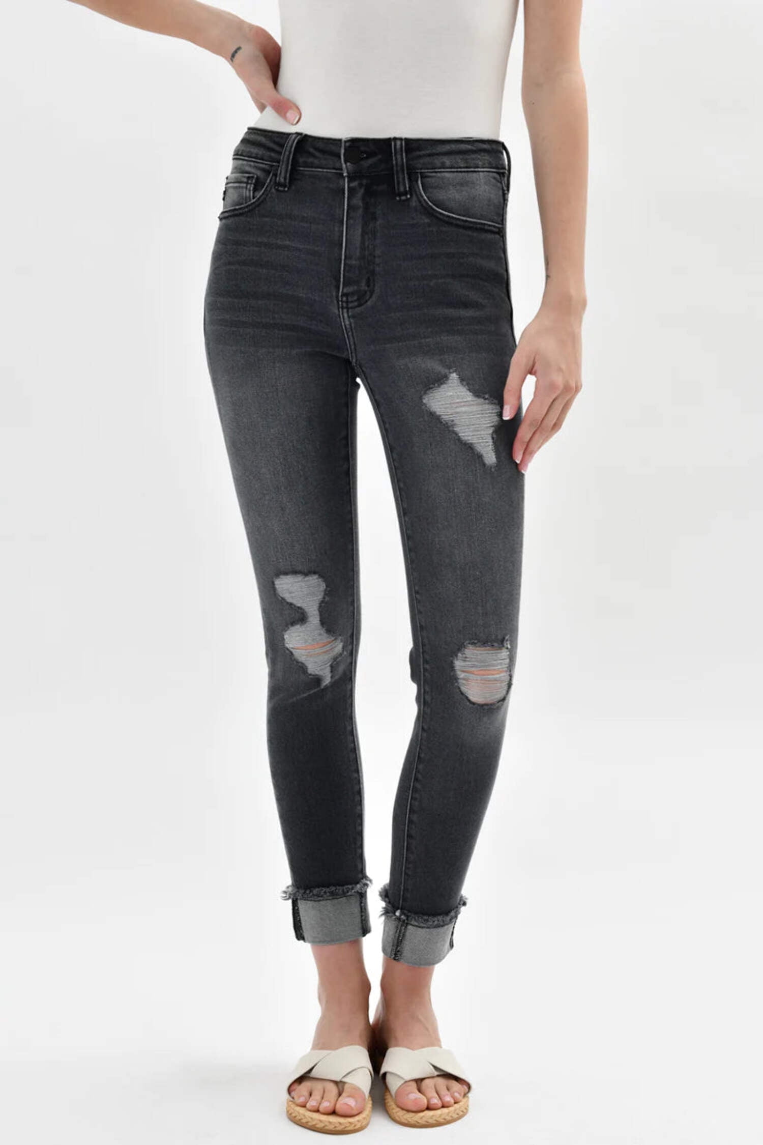 Women's Jeans Ankle Banded Slim Fit Hip Raise Jeans Women's Trousers main image 1