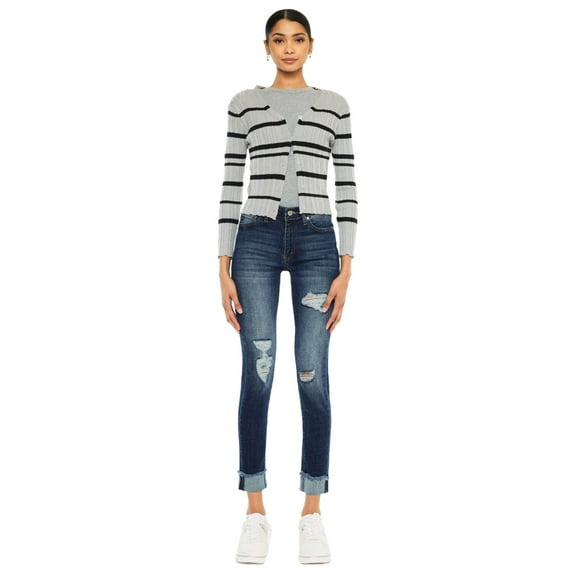 Kancan - Women's Mid Rise Ankle Length Skinny Jeans - KC7299