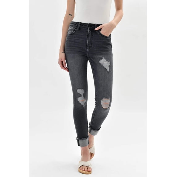 Kancan - Women's Mid Rise Ankle Length Skinny Jeans - KC7299